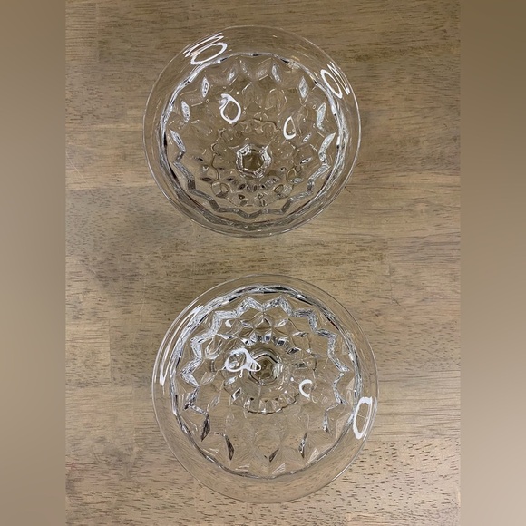 Vintage Set Of 2 Fostoria ‘American Clear Low’ Sherbet Glass Cubist 3 3/8”H - Picture 3 of 7